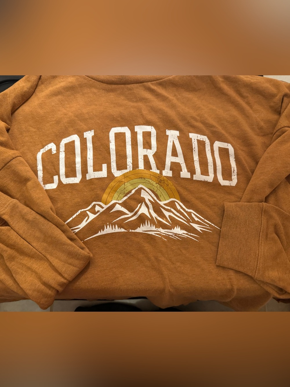 Colsie Rust Knit Pullover Sweatshirt
